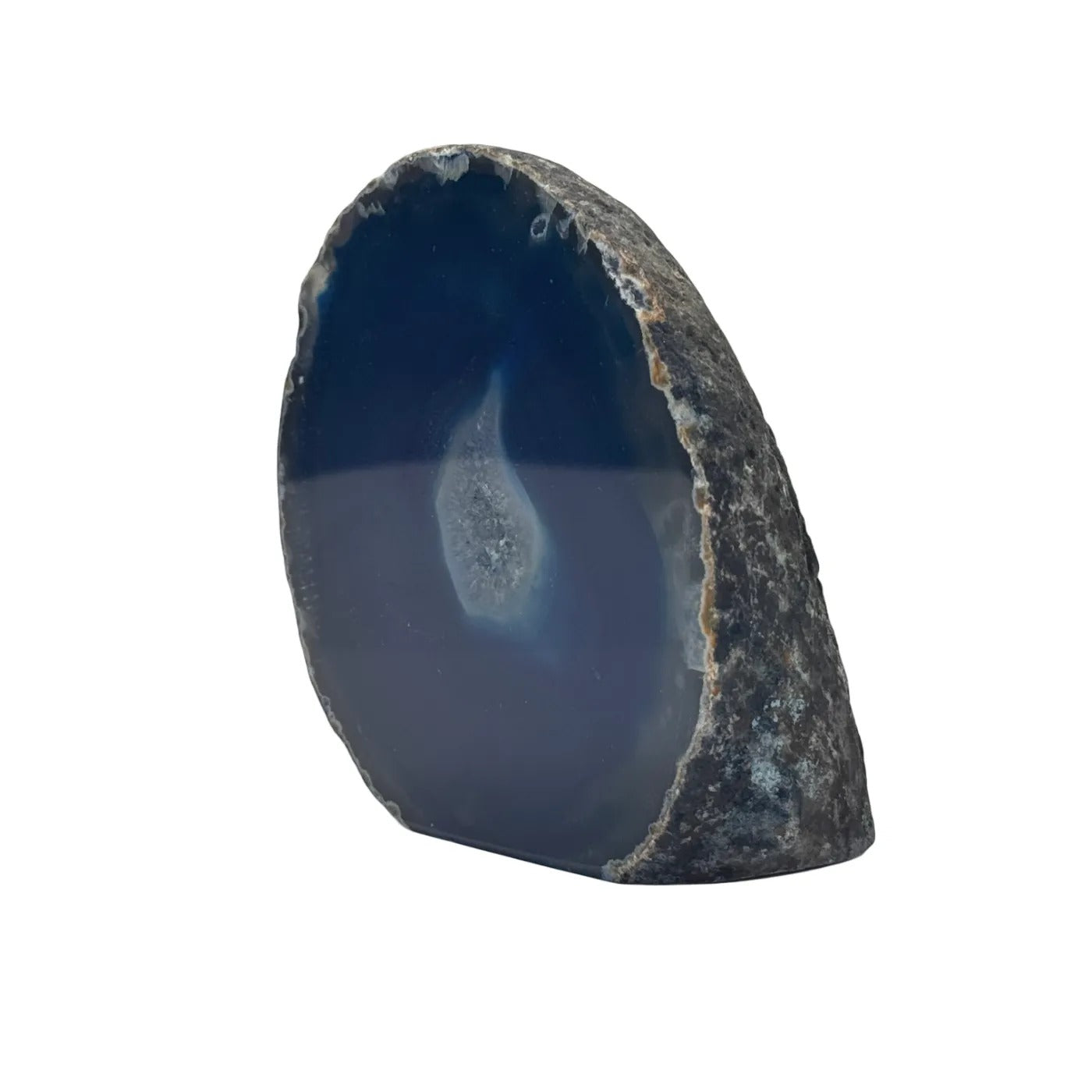 Agaat geode cut base blauw #17