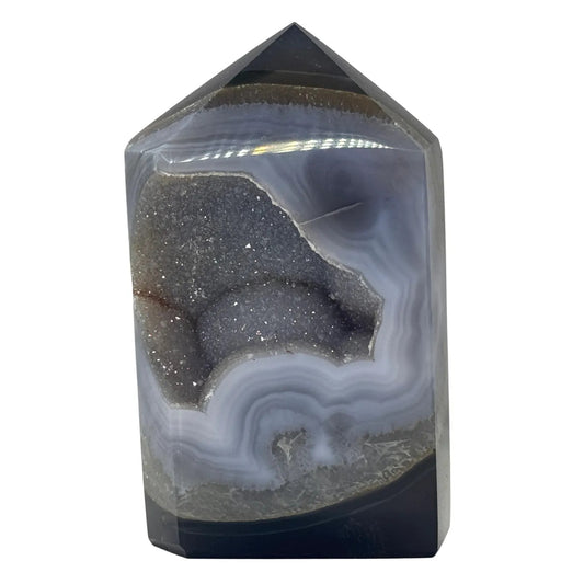 Agaat toren gepolijst druzy #1