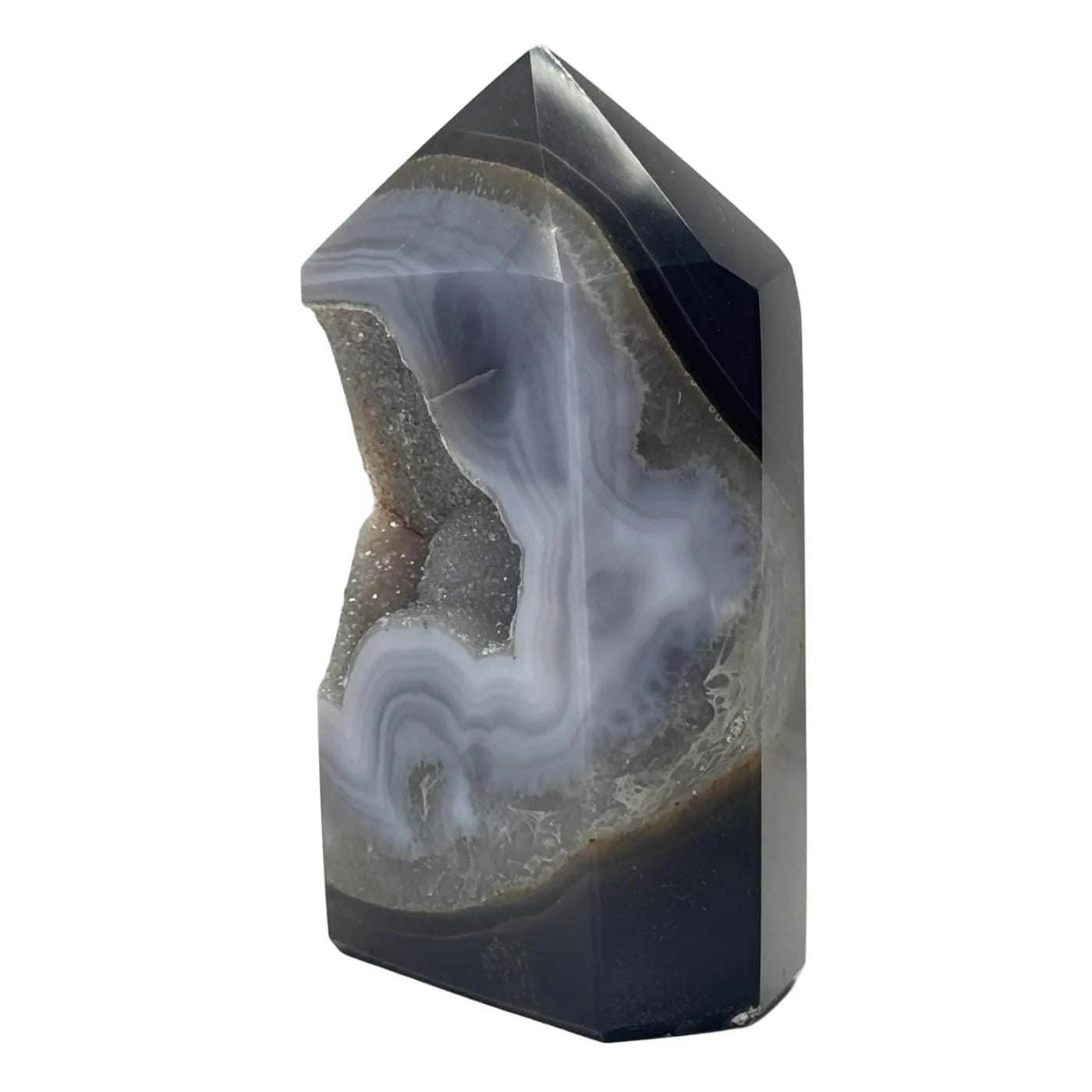 Agaat toren gepolijst druzy #1