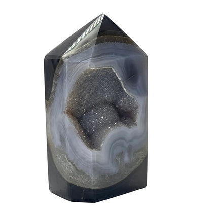 Agaat toren gepolijst druzy #1