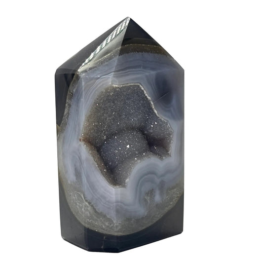 Agaat toren gepolijst druzy #1