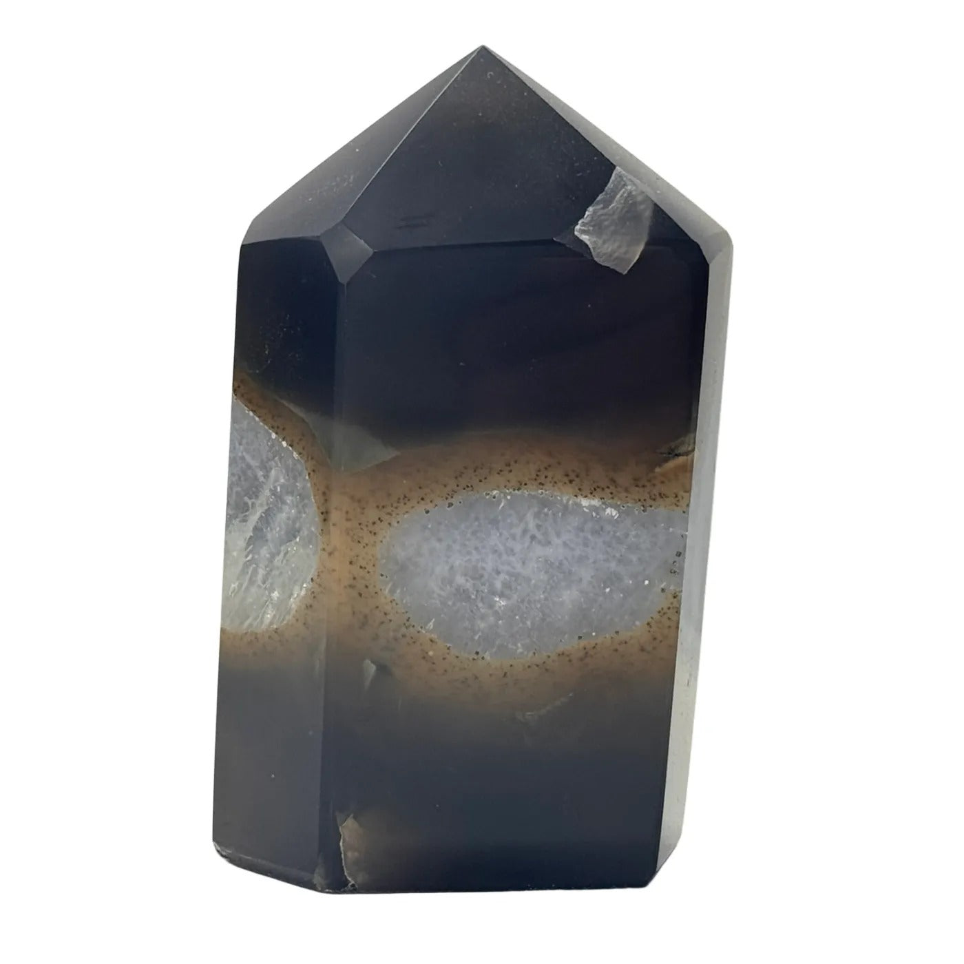 Agaat toren gepolijst druzy #1