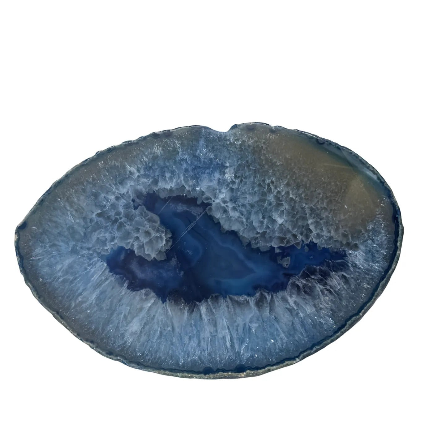 Agaat schijf slab blauwkleurig #2