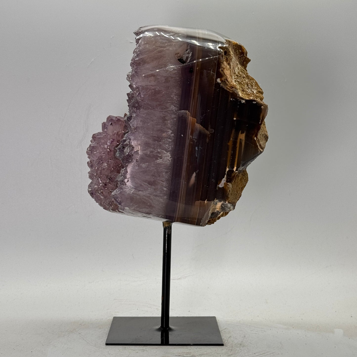 Rots Agaat met amethist op standaard #10