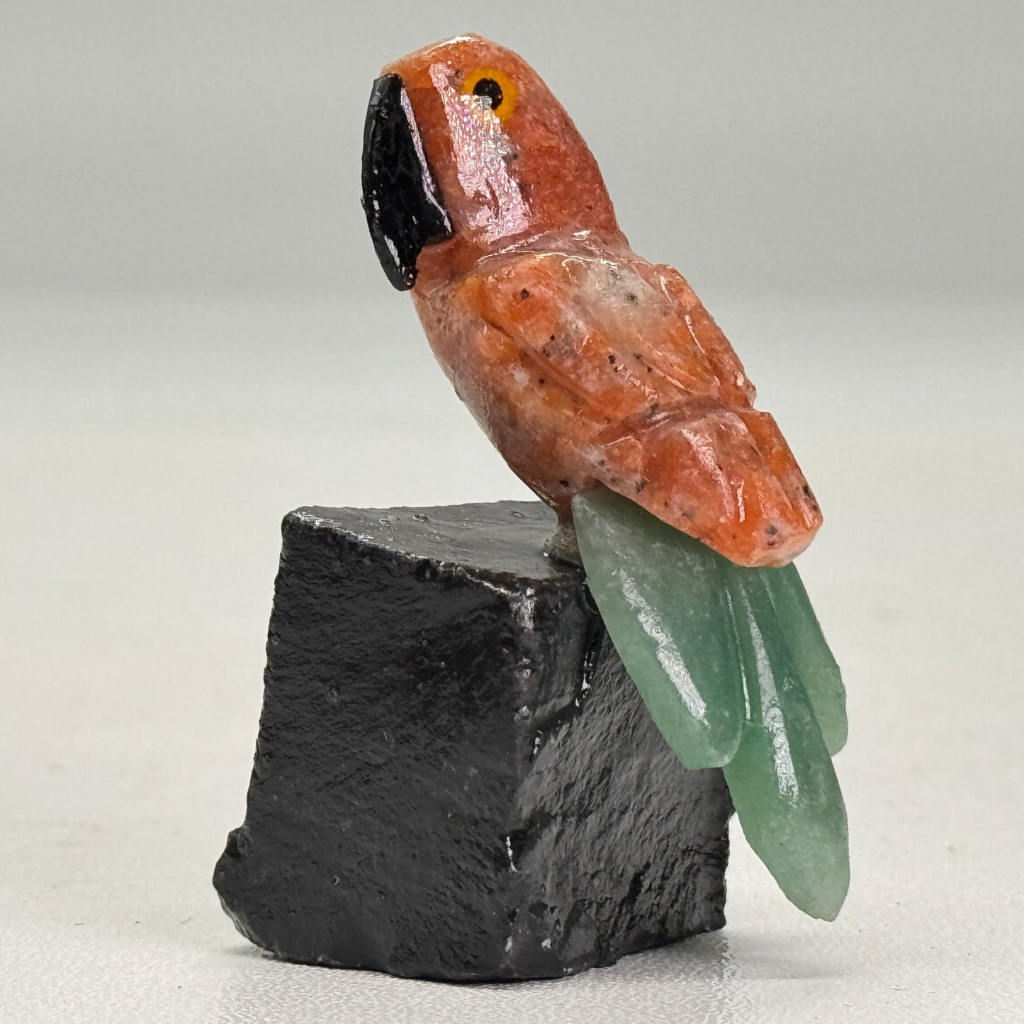 Mini papegaai van natuurlijk mineraal steen