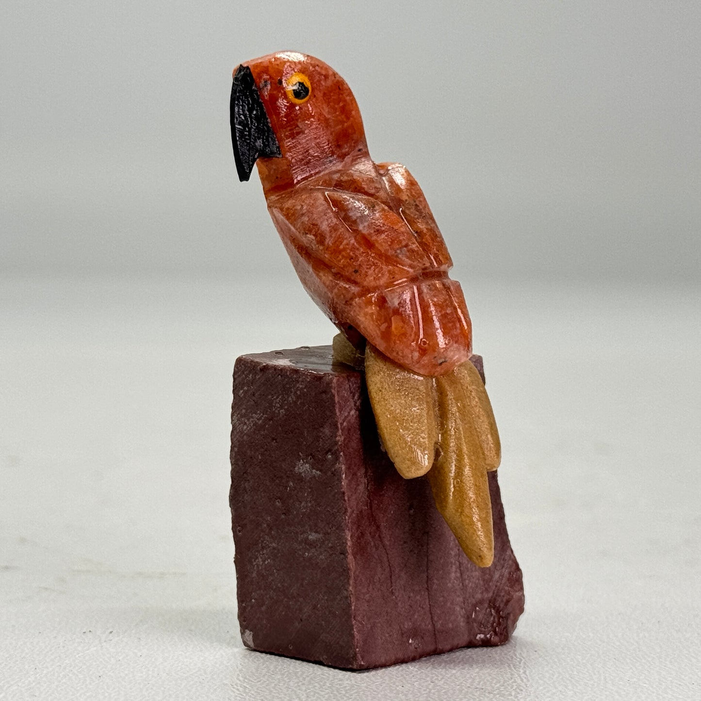 Mini papegaai van natuurlijk mineraal steen