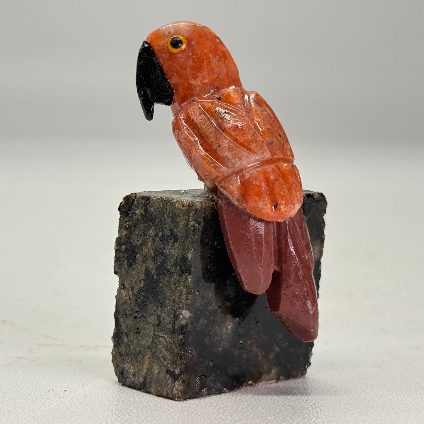 Mini papegaai van natuurlijk mineraal steen