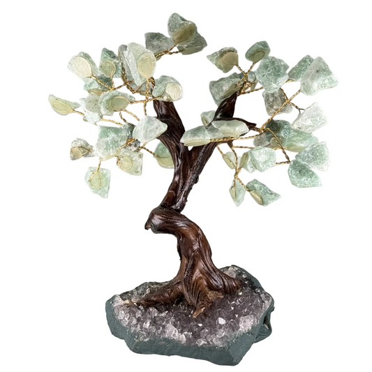 Groene kwarts edelsteen boom van 15 cm