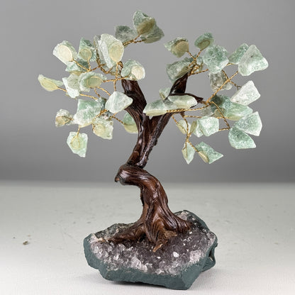 Groene kwarts edelsteen boom van 15 cm