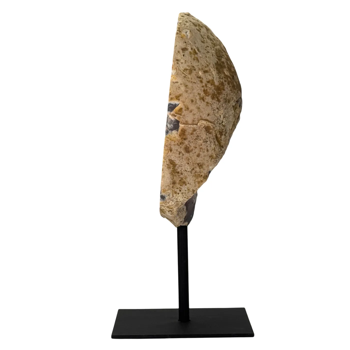 Agaat Geode op Zwarte Metalen Standaard – 19 cm #2