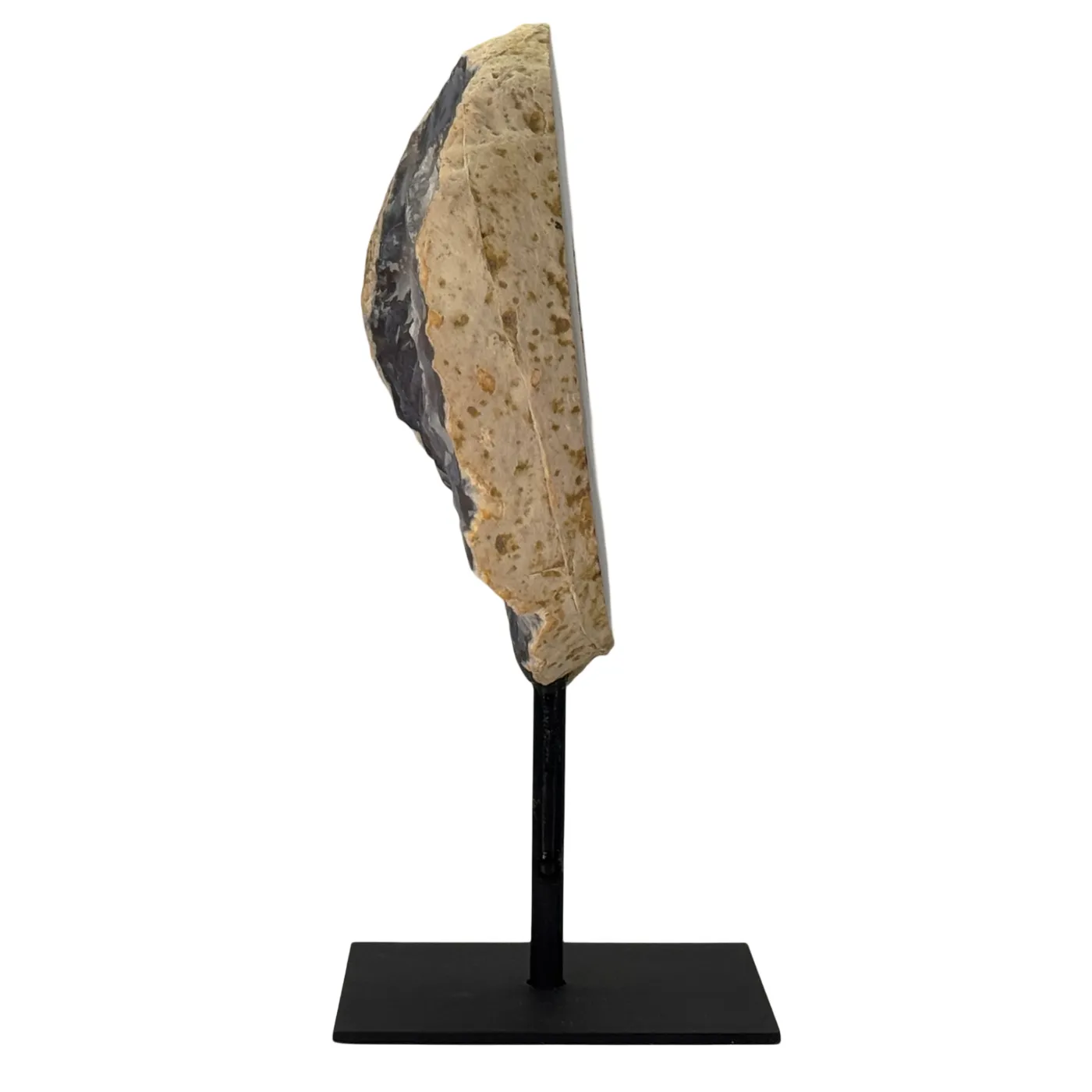 Agaat Geode op Zwarte Metalen Standaard – 19 cm #2