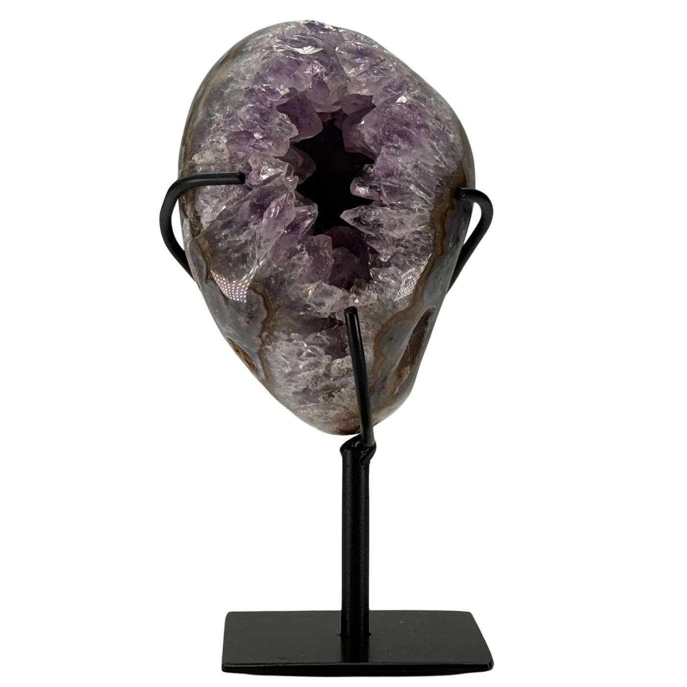 Amethist met agaat gepolijst op standaard #1