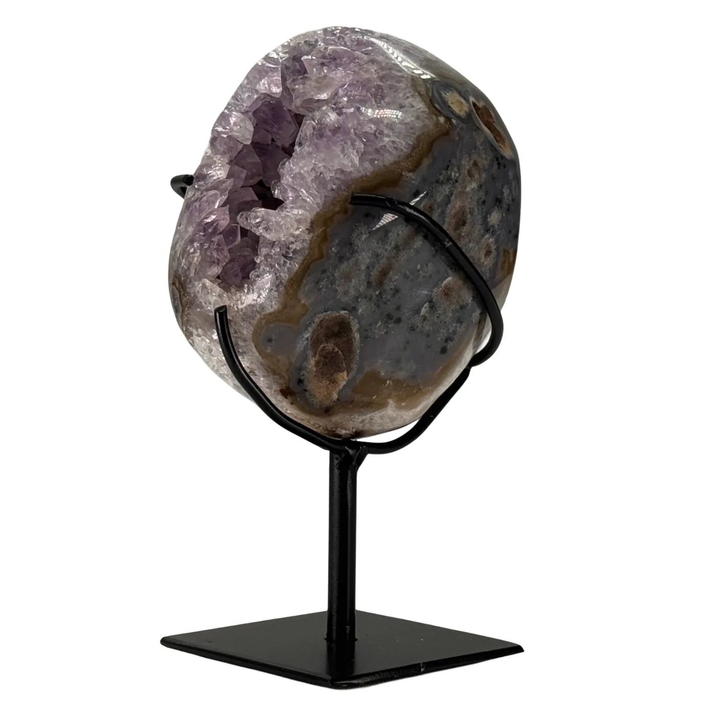 Amethist met agaat gepolijst op standaard #1