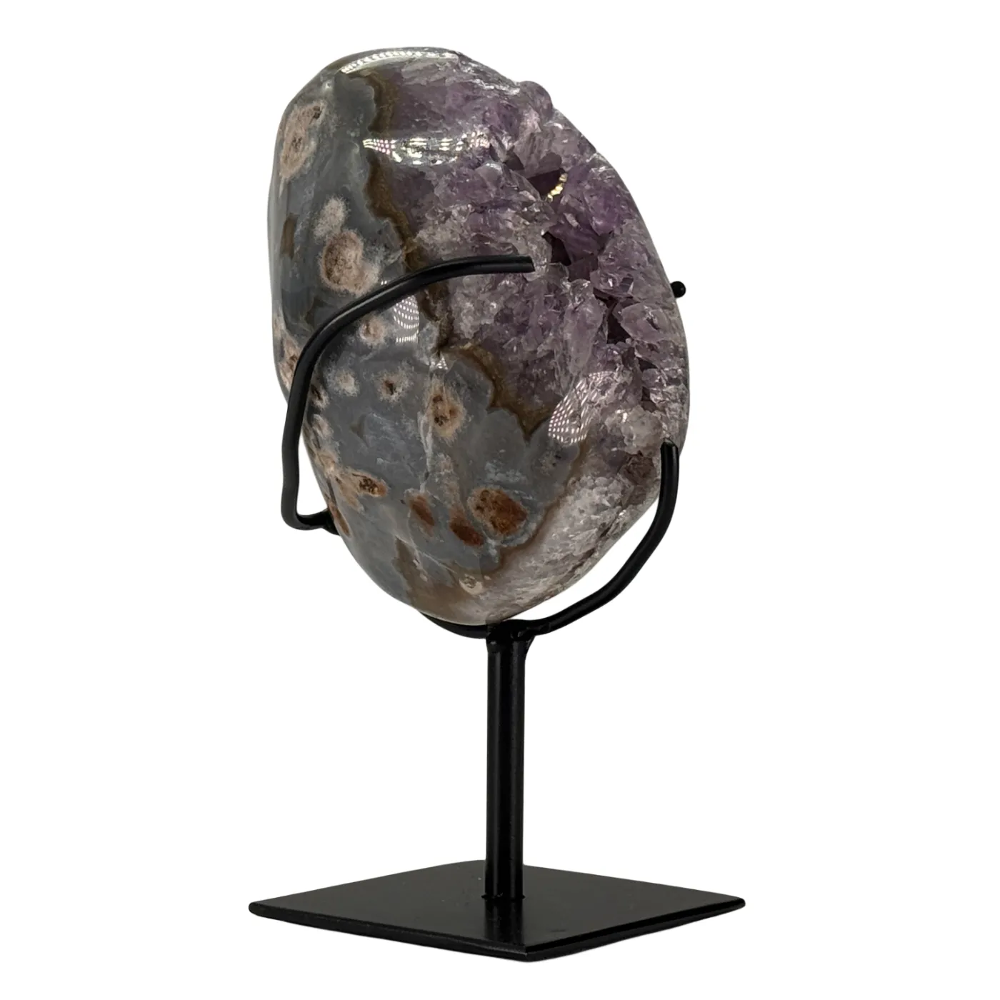 Amethist met agaat gepolijst op standaard #1