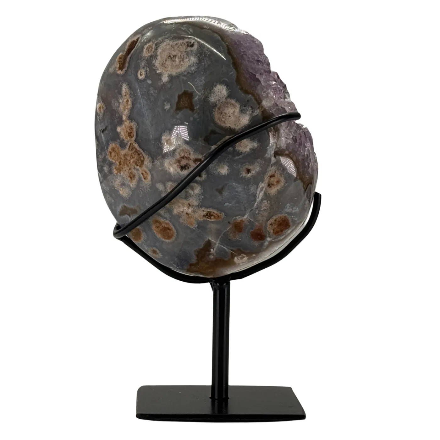 Amethist met agaat gepolijst op standaard #1