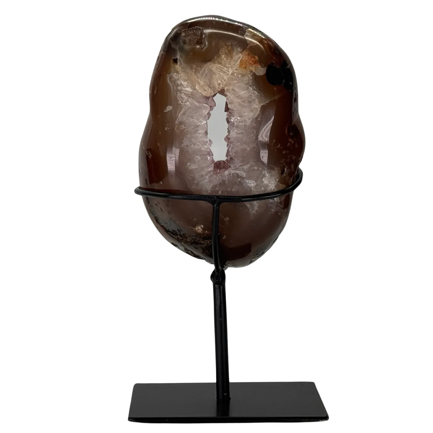 Amethist met agaat gepolijst op standaard #2