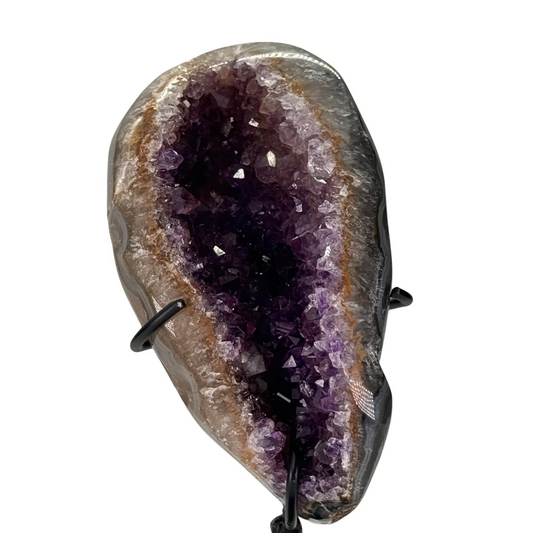 Amethist met agaat gepolijst op standaard #3