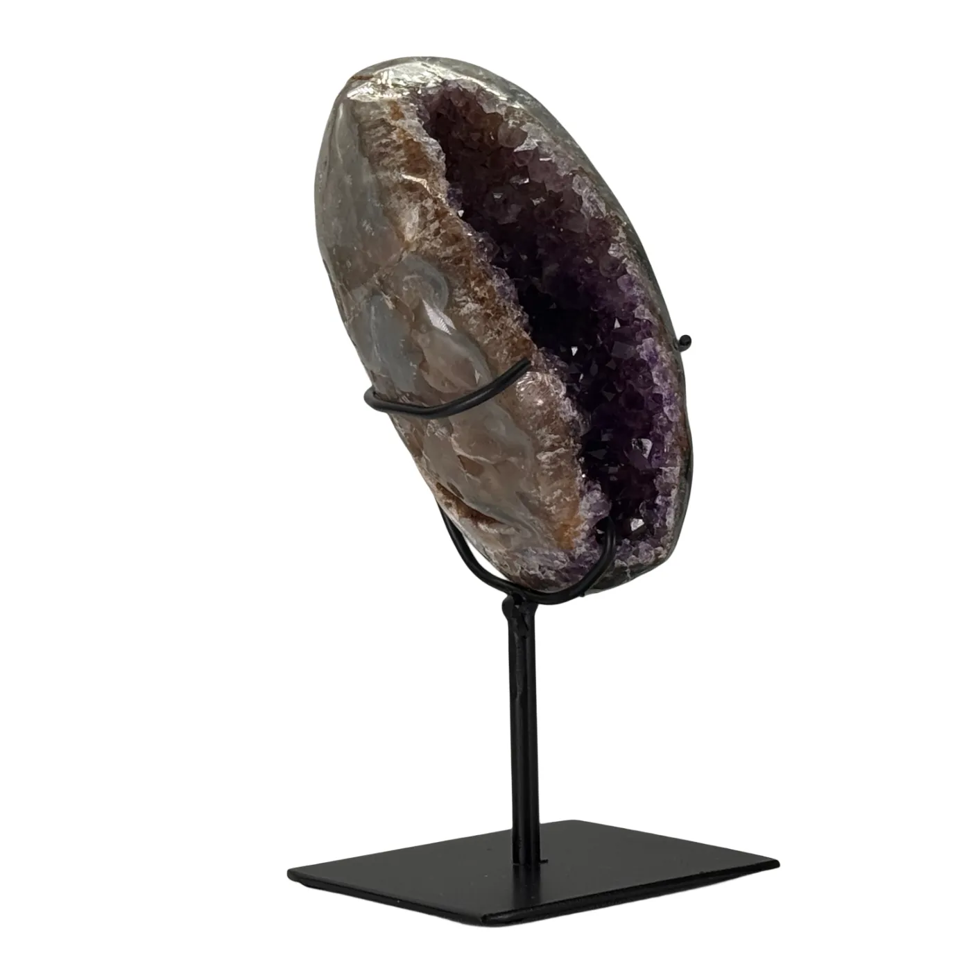 Amethist met agaat gepolijst op standaard #3