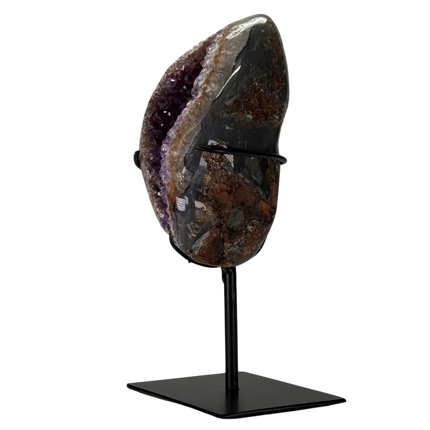 Amethist met agaat gepolijst op standaard #3