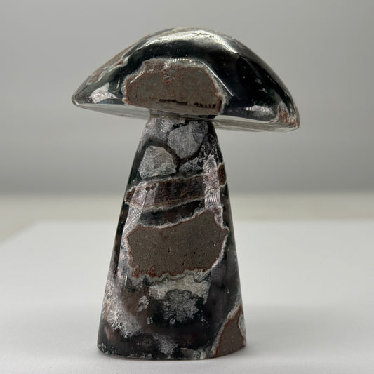 Mosagaat Paddenstoel met Calciet – 7,5 cm