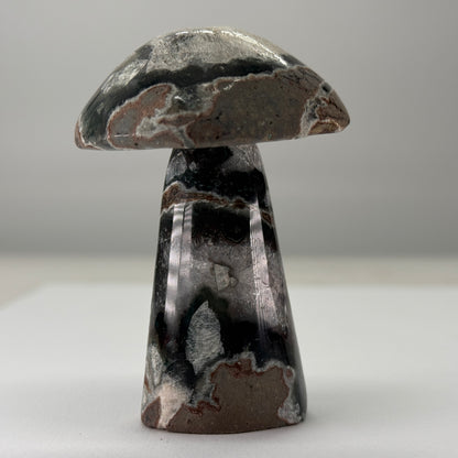 Mosagaat Paddenstoel met Calciet – 7,5 cm