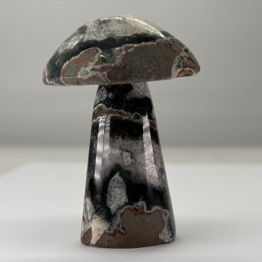 Mosagaat Paddenstoel met Calciet – 7,5 cm