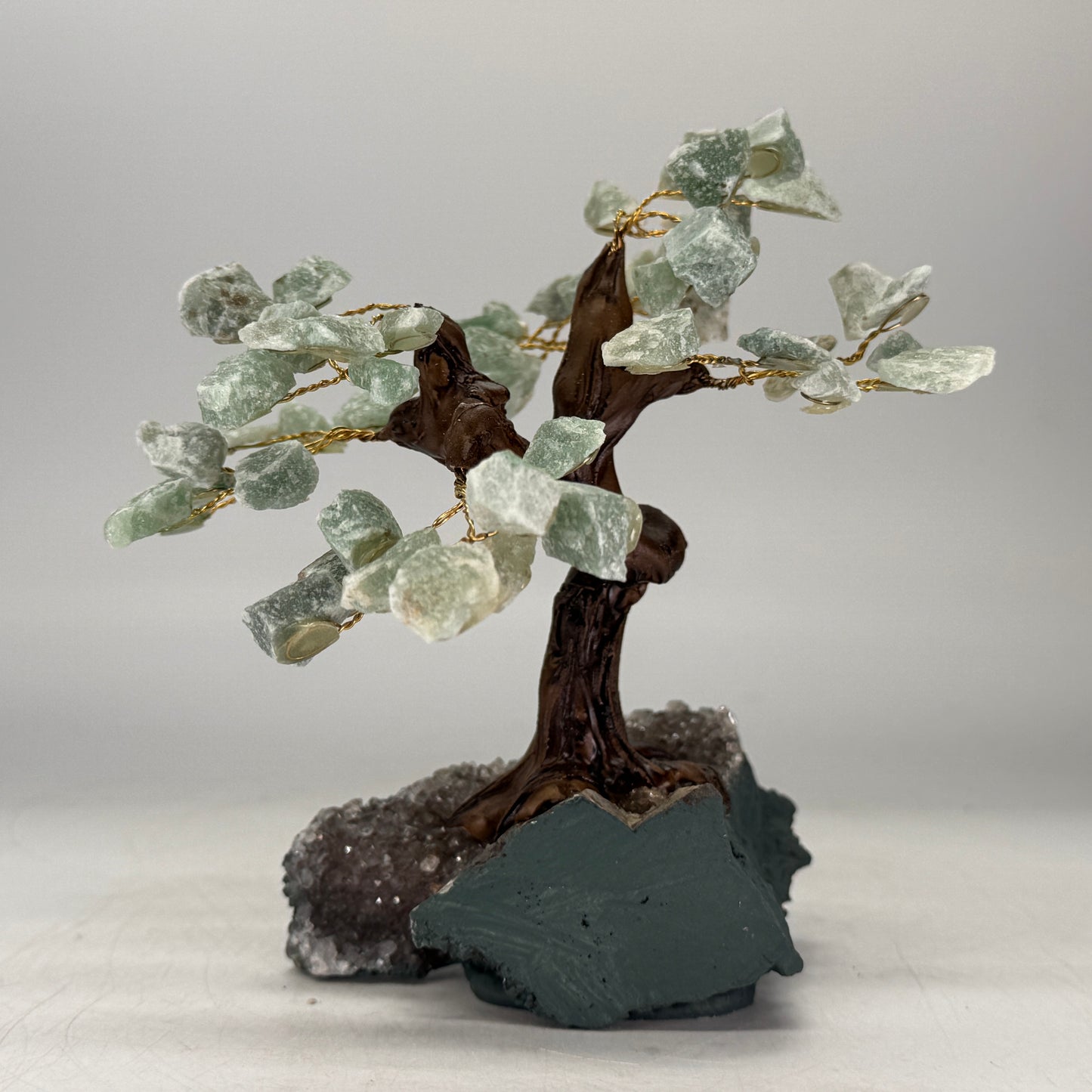 Groene kwarts edelsteen boom van 15 cm