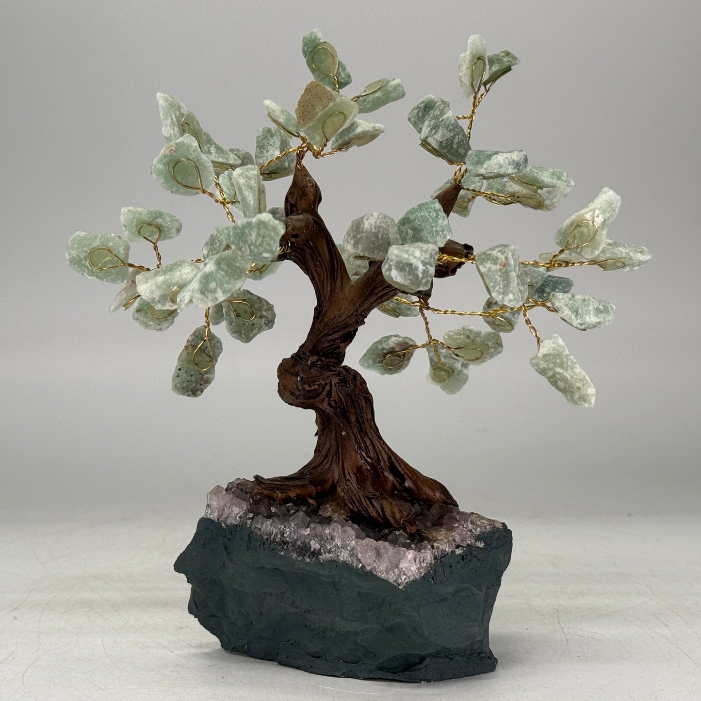Groene kwarts edelsteen boom van 15 cm