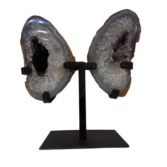 Agaat geode butterfly op standaard #2