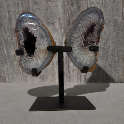 Agaat geode butterfly op standaard #2