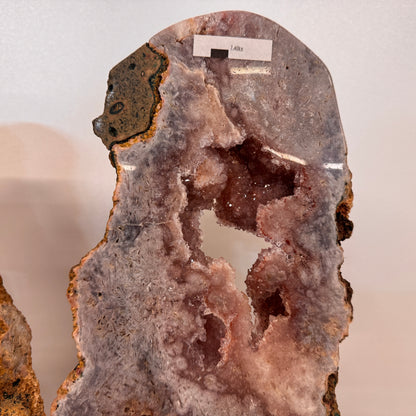 Roze Amethist Vlinder op Gouden Metalen Standaard 56 cm – uit Brazilië