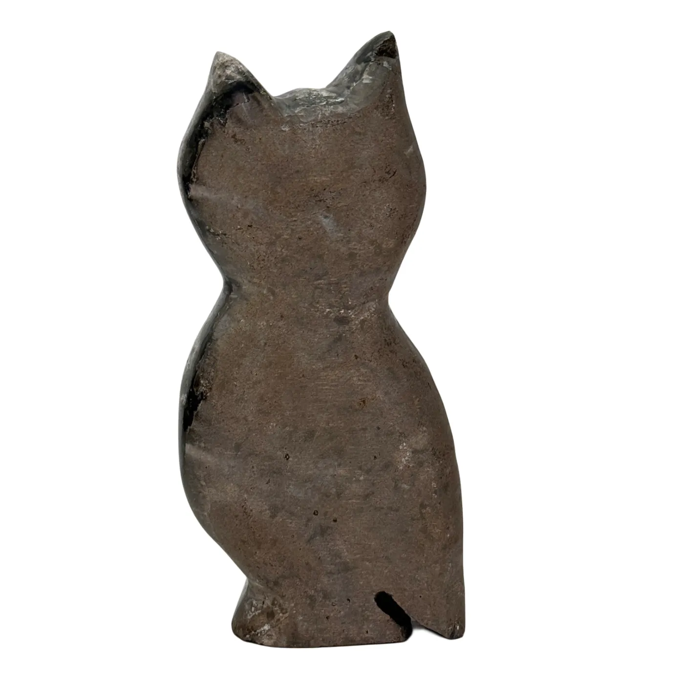 Prachtige handgeslepen amethist in de vorm van een uil