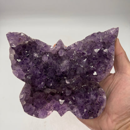 Amethist Vlinder – Handgeslepen Natuurlijke Edelsteen uit Brazilië