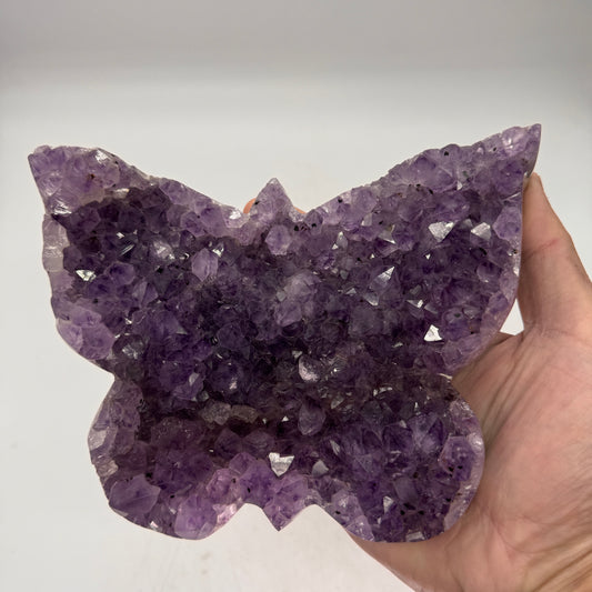 Amethist Vlinder – Handgeslepen Natuurlijke Edelsteen uit Brazilië