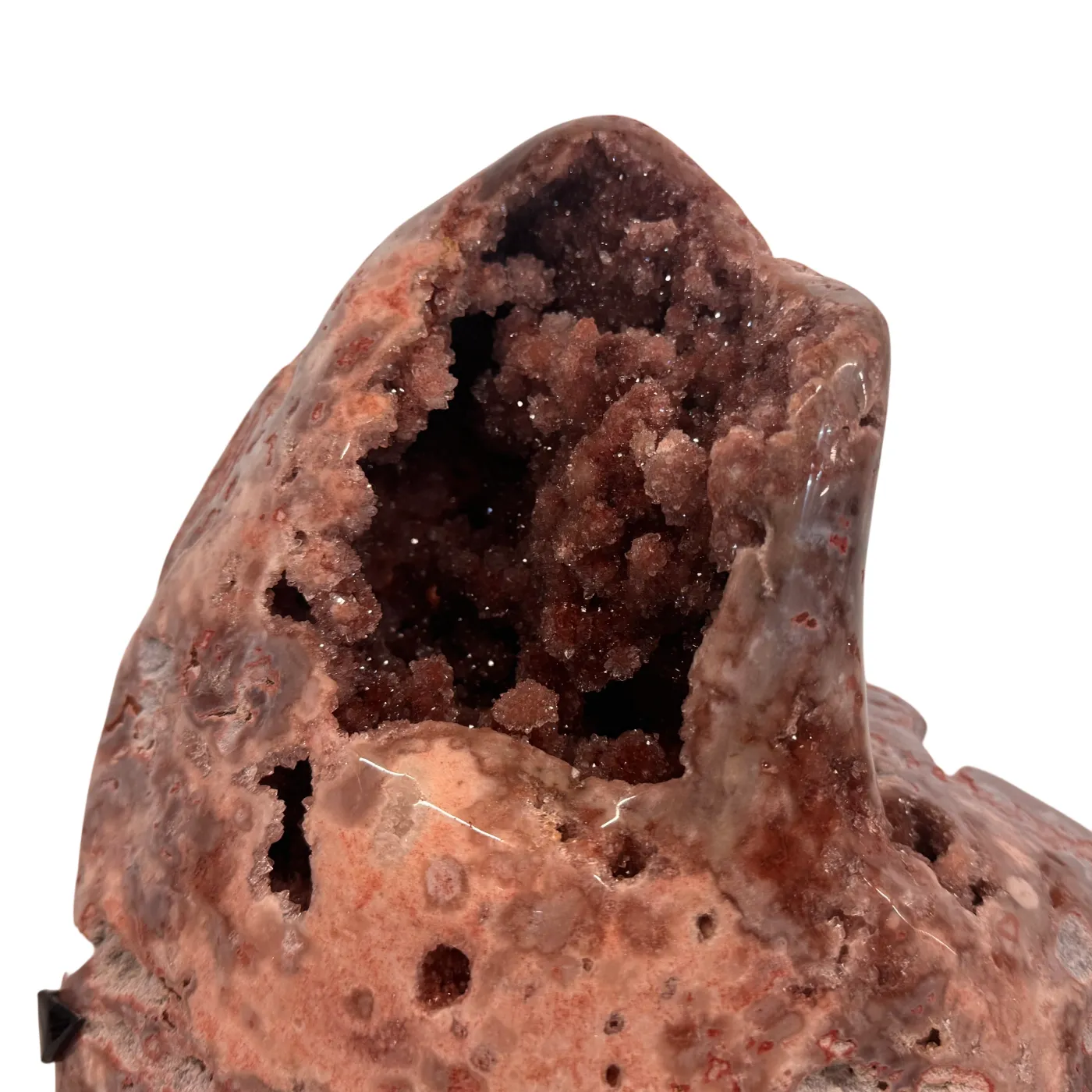 Pierre décorative d'améthyste rose sur support en métal – Pièce unique n° 2