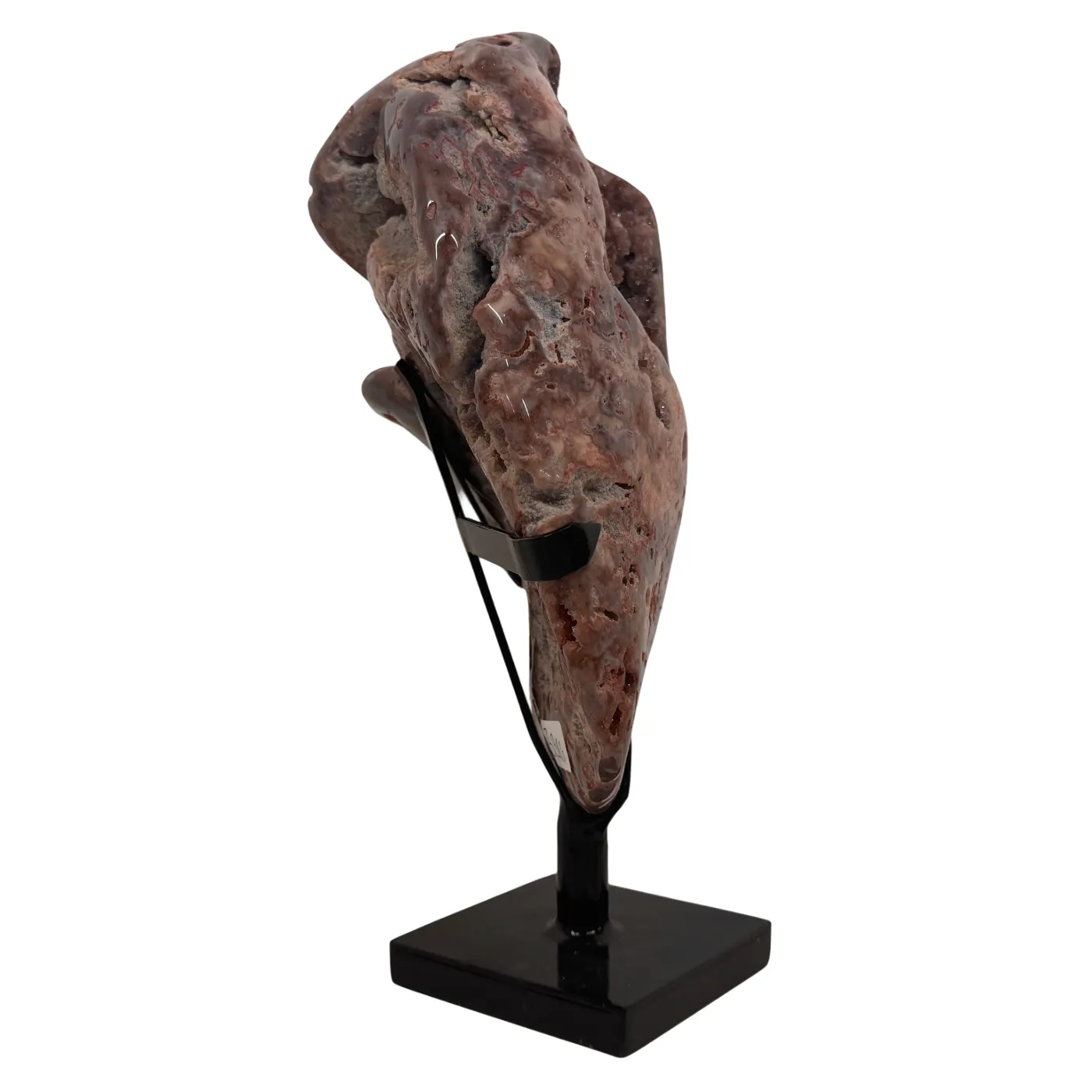 Pierre décorative d'améthyste rose sur support en métal – Pièce unique n° 2