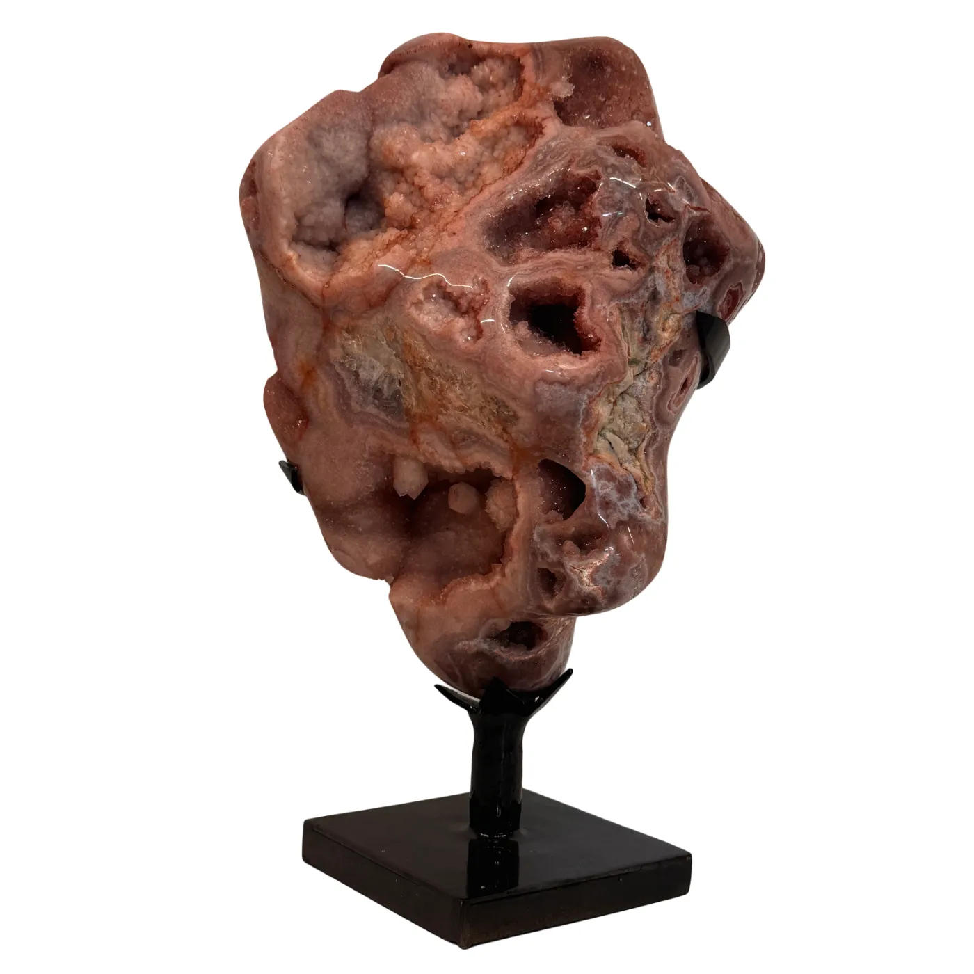 Roze Amethist op Zwarte Metalen Standaard – Hoge Kwaliteit #4