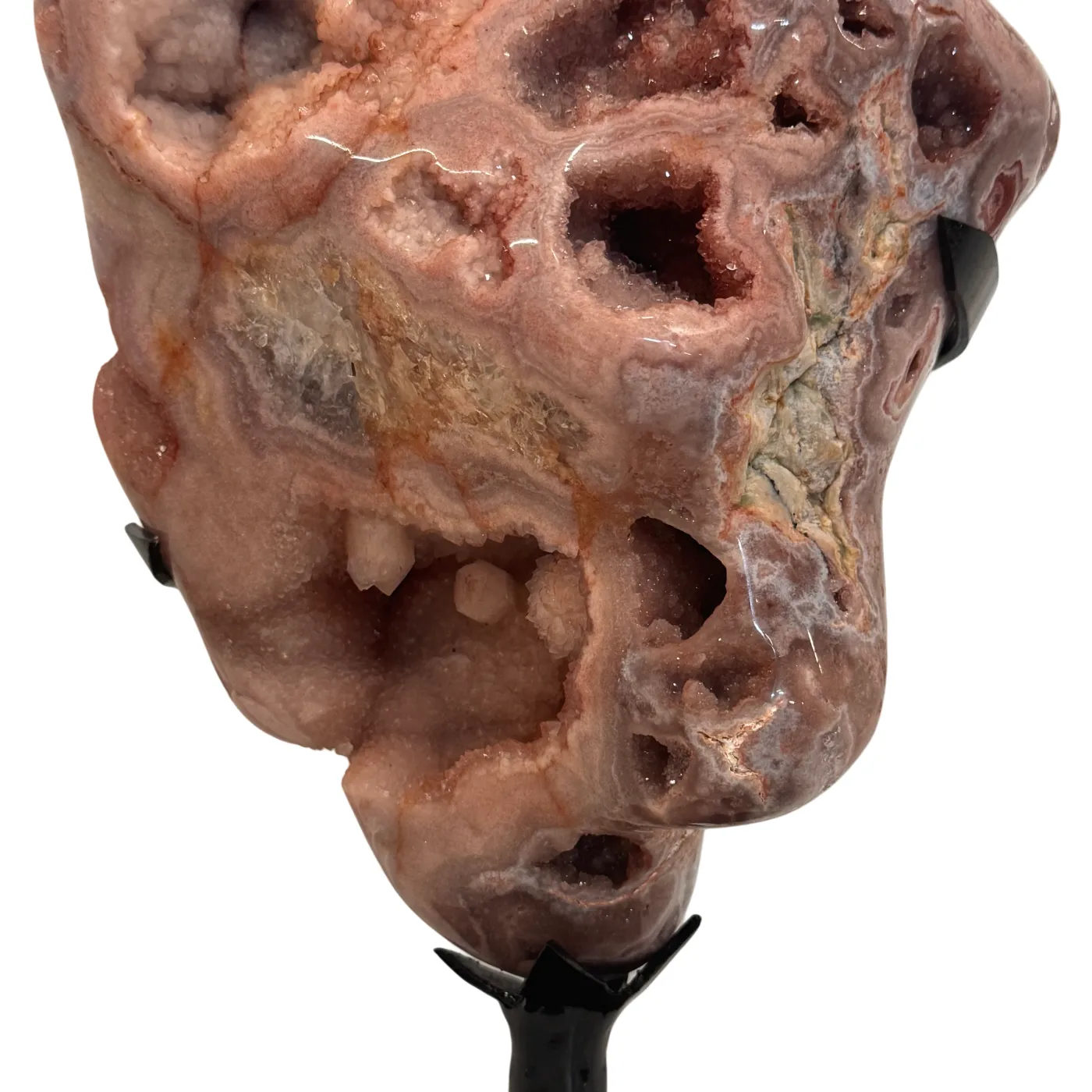 Roze Amethist op Zwarte Metalen Standaard – Hoge Kwaliteit #4