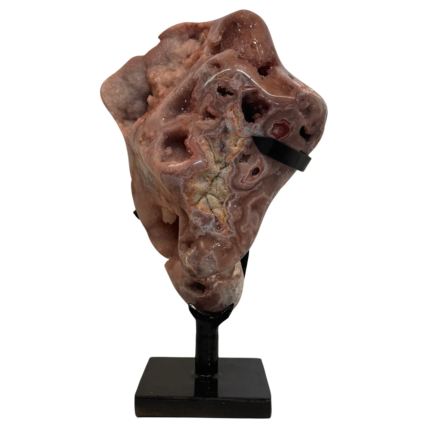 Roze Amethist op Zwarte Metalen Standaard – Hoge Kwaliteit #4