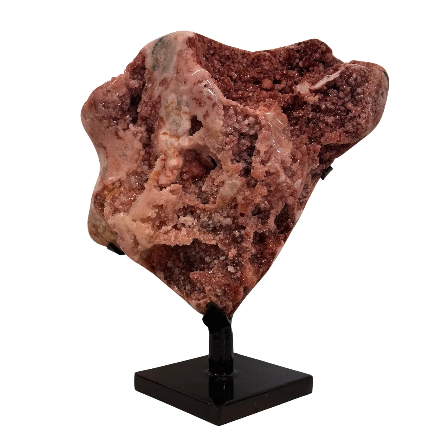 Roze Amethist op Zwarte Metalen Standaard – Hoge Kwaliteit #5