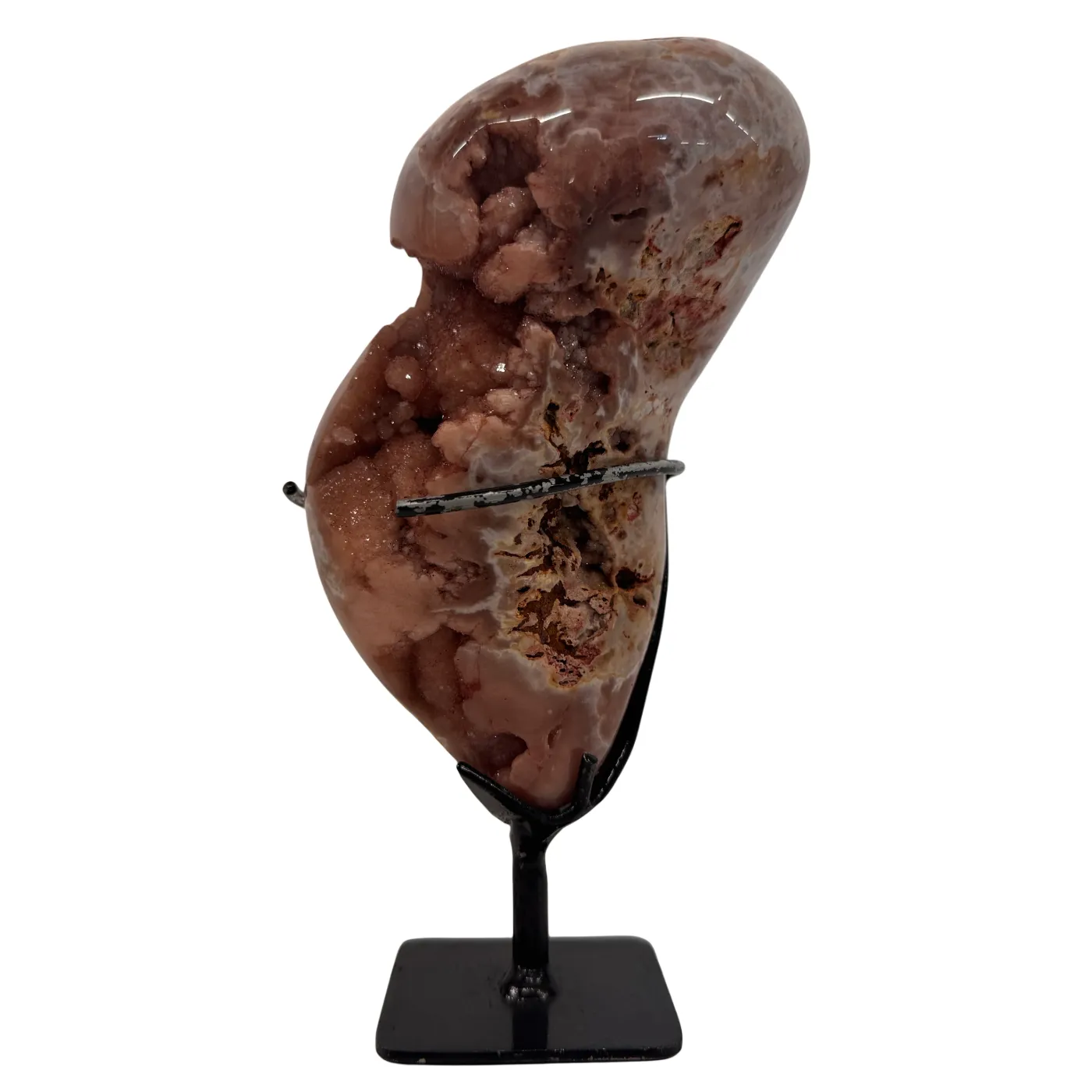 Améthyste rose sur support en métal – Polie et de haute qualité #8