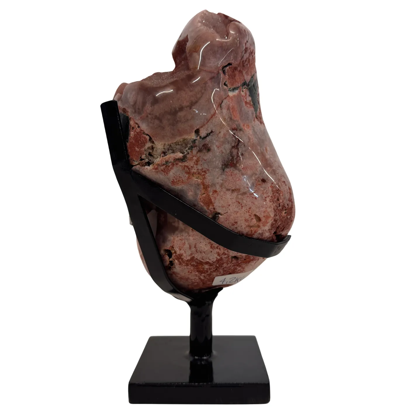 Améthyste rose sur support en métal noir – Haute qualité du Brésil #9