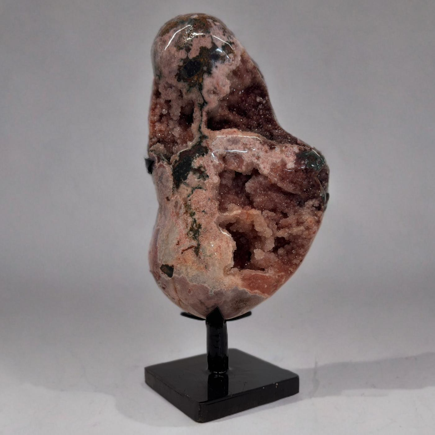 Magnifique améthyste rose sur support métallique n° 10