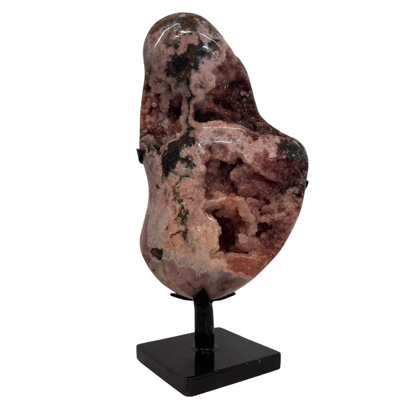 Magnifique améthyste rose sur support métallique n° 10