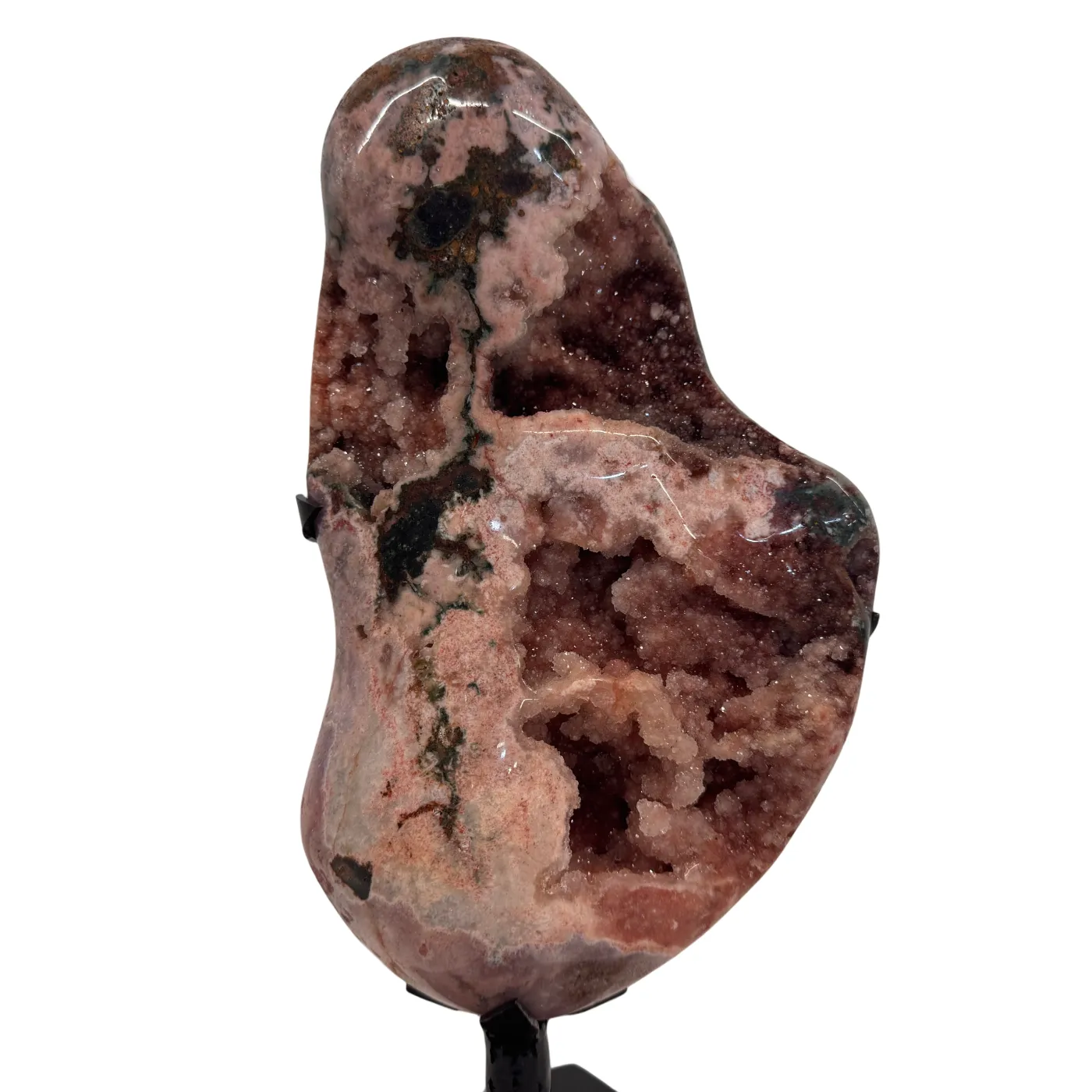 Magnifique améthyste rose sur support métallique n° 10