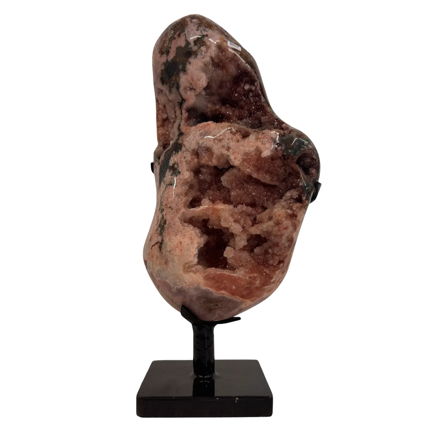 Magnifique améthyste rose sur support métallique n° 10