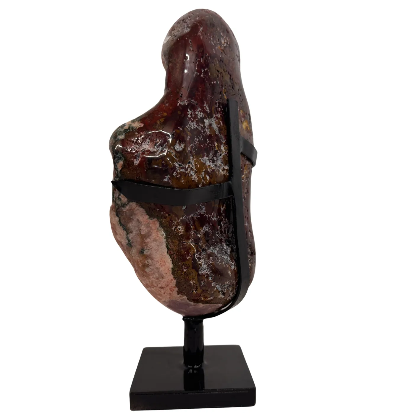 Magnifique améthyste rose sur support métallique n° 10