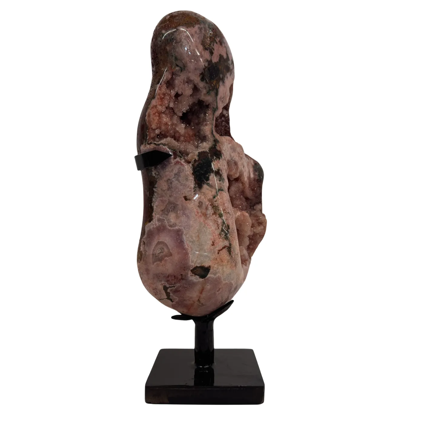 Magnifique améthyste rose sur support métallique n° 10