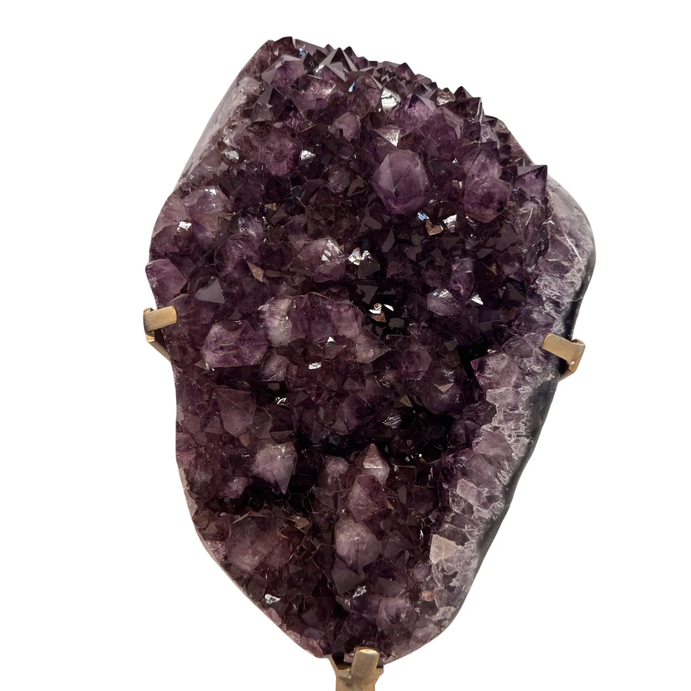 Grote Paarse Amethist op Gouden Metalen Standaard 17,6 kg – Brazilië