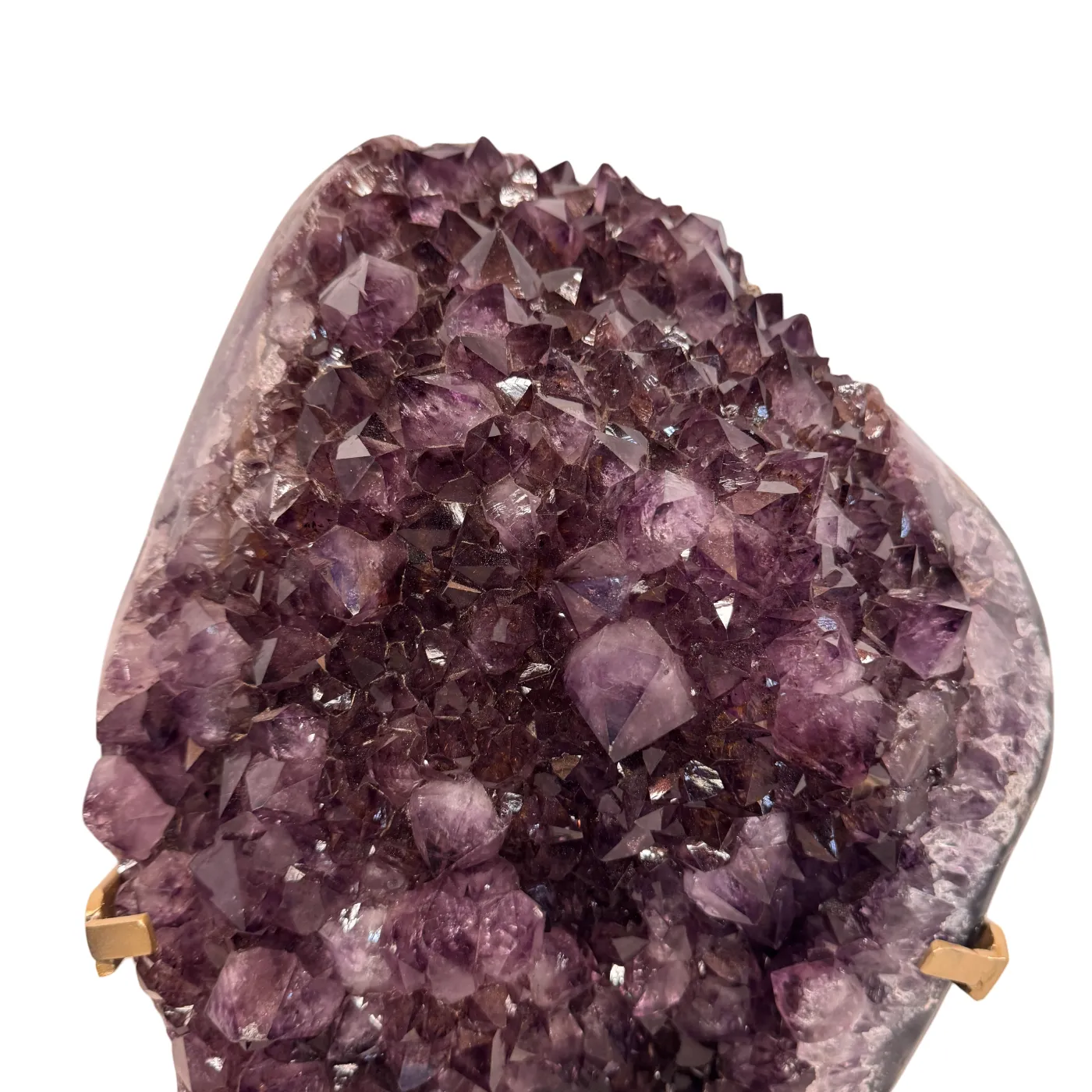 Grote Paarse Amethist op Gouden Metalen Standaard 17,6 kg – Brazilië